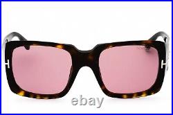 TOM FORD FT1035 52Y Sunglasses Dark Havana Frame Violet Lenses 51mm