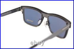 TOM FORD FT5475 12V Men Square Metal Eyeglasses GREY + CLIP ON BLUE SUNGLASSES