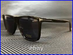 TOM FORD Fletcher FT0832 01V Shiny Black Blue 57 mm Men's Sunglasses
