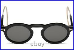 TOM FORD GRANT 02 CABLE HOOK Oval Round Men Women Sunglasses BLACK GREY 0632 01A