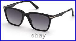 TOM FORD Garrett FT0862 01B Shiny Black Grad Smoke Plastic 54 m Men's Sunglasses