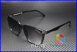 TOM FORD Garrett FT0862 01B Shiny Black Grad Smoke Plastic 56 m Men's Sunglasses