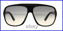 TOM FORD HAWKINGS-02 FT0908 01B Sunglasses Black Frame Gradient Lenses 62mm