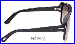 TOM FORD HAWKINGS-02 FT0908 01B Sunglasses Black Frame Gradient Lenses 62mm
