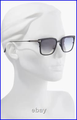 TOM FORD HAYDEN FT0831 02B Sunglasses Matte Black Frame Gradient Lenses 54mm