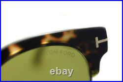 TOM FORD HENRI 2 TF598 55N Mens Large Square Round Sunglasses BROWN HAVANA GREEN