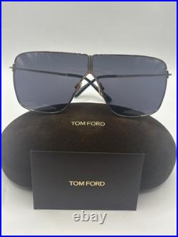TOM FORD HUXLEY TF1159 30A Gold Black Aviator Sunglasses Authentic 1159 FT1159