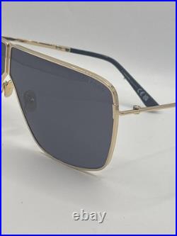 TOM FORD HUXLEY TF1159 30A Gold Black Aviator Sunglasses Authentic 1159 FT1159