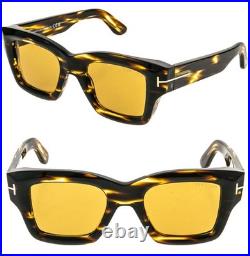 TOM FORD ILIAS TF1154 52E Brown Yellow Tortoise Bold Unisex Sunglasses 1154