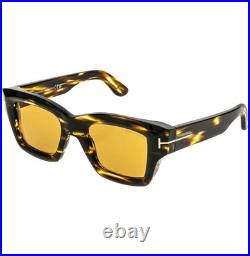 TOM FORD ILIAS TF1154 52E Brown Yellow Tortoise Bold Unisex Sunglasses 1154