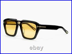 TOM FORD Icon Navigator FT1202 Unisex Sunglasses Black/Yellow 56-19-140mm New