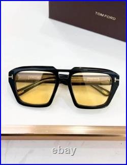 TOM FORD Icon Navigator FT1202 Unisex Sunglasses Black/Yellow 56-19-140mm New