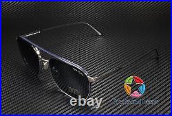 TOM FORD Jake FT0827 14V Shiny Light Ruthenium Blue Metal 56 mm Men's Sunglasses