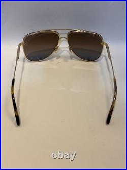TOM FORD LEON TF1071 30F Gold Brown Metal Aviator Sunglasses Authentic 1071