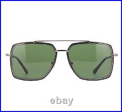 TOM FORD LIONEL FT0750 01N Sunglasses Shiny Black Frame Green Lenses 60mm