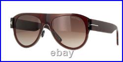 TOM FORD LYLE-02 FT1074 48T Sunglasses Brown Frame Gradient Bordeaux Lenses 58mm