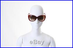 TOM FORD Linda red metal trimmed oversized butterfly gradient lens sunglasses
