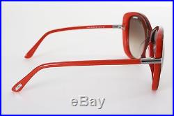 TOM FORD Linda red metal trimmed oversized butterfly gradient lens sunglasses