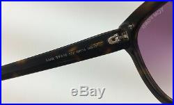 TOM FORD Livia TF 518 52Z Dark Havana CatEye Women Sunglasses ROSE GRADIENT Lens