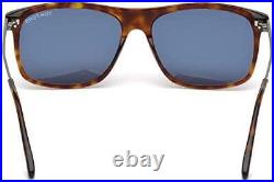 TOM FORD MAX-02 0588 54V Havana Sunglasses Sonnenbrille Blue Lens 57mm