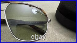 TOM FORD MAXWELL TF1019 14P Brown Green Square Aviator Sunglass Authentic 1019