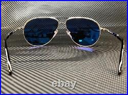 TOM FORD Marko FT0144 18V Shiny Rhodium Blue Aviator 58 mm Men's Sunglasses