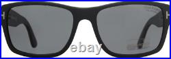 TOM FORD Mason FT0445 445 02D Matte Black Smoke Polarized Sunglasses 58mm New