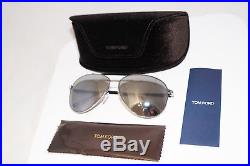 TOM FORD Mens Designer Chrome Sunglasses Silver Aviator RICK TF378 14Q 16409