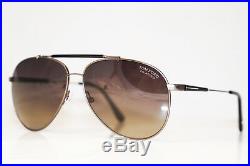TOM FORD Mens Designer Polarized Sunglasses Silver Aviator RICK TF378 10D 16408