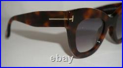 TOM FORD New Sunglasses Cateye Karina-02 Havana Light Blue TF612 53Z 47 24 140