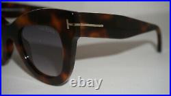 TOM FORD New Sunglasses Cateye Karina-02 Havana Light Blue TF612 53Z 47 24 140