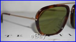 TOM FORD New Sunglasses Dark Havana Brown Gold Green Johnson GTF453 52N 57 18