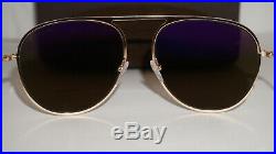 TOM FORD New Sunglasses Jason-02 Aviator Rose Gold Brown TF621 28L 59 17 145