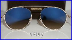 TOM FORD New Sunglasses Keith-02 Gold Aviator Brown TF599 28K 55 19 145