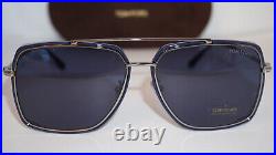 TOM FORD New Sunglasses LIONEL Silver Blue Blue TF750-F 90V 62 15 145