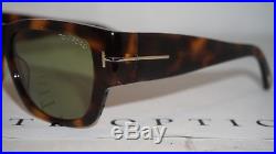 TOM FORD New Sunglasses Rectangular Dark Havana Green Stephen TF493 52N 54 140