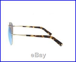 TOM FORD Oversized EVA Sunglasses Gold Frame/Blue Mirror Lens TF 374-28X NIB