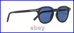 TOM FORD PAX FT0816 02V Sunglasses Matte Black Frame Blue Polarized Lenses 51mm TOM FORD PAX FT0816 02V Sunglasses Matte Black Frame Blue Polarized Lenses 51mm