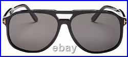 TOM FORD RAOUL FT0753 01D Sunglasses Black Frame Gray Polarized Lenses 62mm
