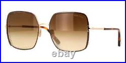 TOM FORD RAPHAELA FT1006 48F Sunglasses Brown Frame Gradient Brown Lenses 60mm