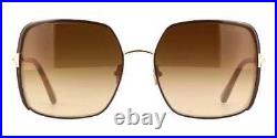 TOM FORD RAPHAELA FT1006 48F Sunglasses Brown Frame Gradient Brown Lenses 60mm