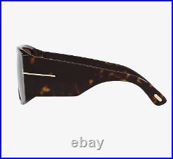 TOM FORD RAVEN FT1036 52F Sunglasses Tortoise Frame Gradient Brown Lenses 60mm