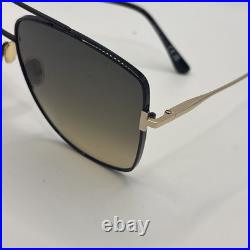 TOM FORD REGGIE TF838 01B Gold Black Metal Geometric Sunglasses Authentic 838