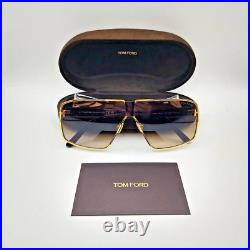 TOM FORD RENO FT0911 30F Sunglasses Gold Frame Brown Lenses 66 mm