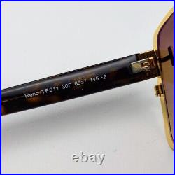 TOM FORD RENO FT0911 30F Sunglasses Gold Frame Brown Lenses 66 mm