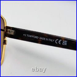 TOM FORD RENO FT0911 30F Sunglasses Gold Frame Brown Lenses 66 mm