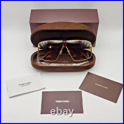 TOM FORD RENO FT0911 30F Sunglasses Gold Frame Brown Lenses 66 mm