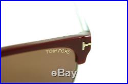 TOM FORD RIVER TF367 70J Mens Ladies Large CLUBMASTER Sunglasses RED BLACK BROWN