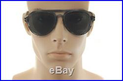 TOM FORD RORY 2 0596 20A Mens Large Round Plastic Aviator Sunglasses GREY HAVANA