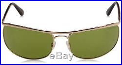 TOM FORD RYDER TF418 28N Mens Gold Aviator Sunglasses Sonnenbrille Green Lens